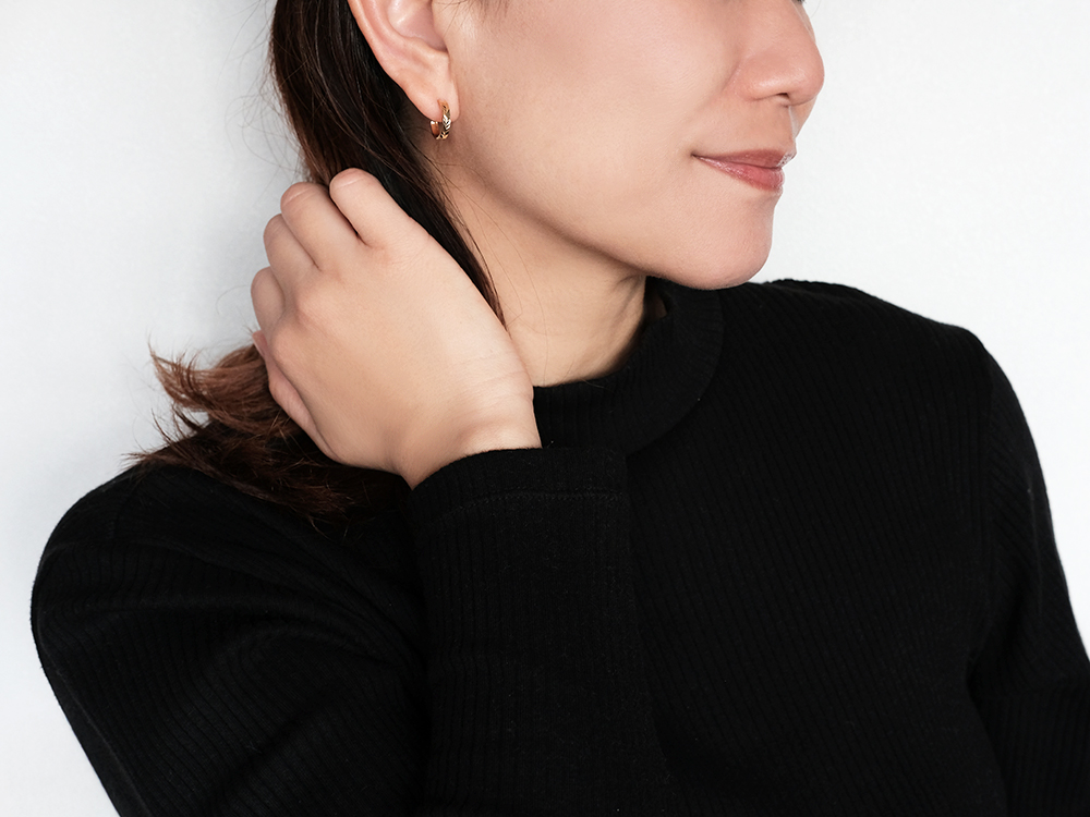 K18 麦穂 フープ ピアス rpaub6423の画像