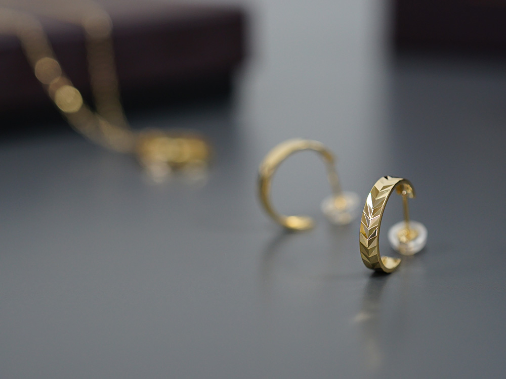 K18 麦穂 フープ ピアス rpaub6423の画像