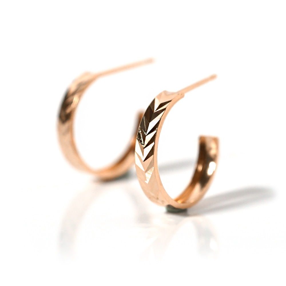 K18 麦穂 フープ ピアス rpaub6423の画像