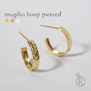 K18 麦穂 フープ ピアス rpaub6423の画像