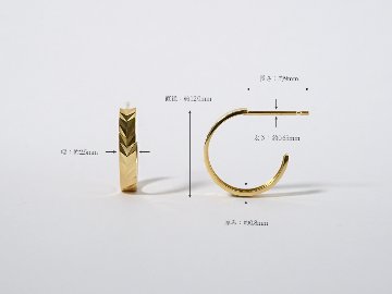 K18 麦穂 フープ ピアス rpaub6423の画像