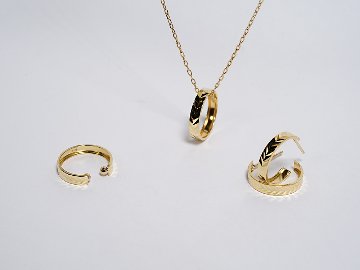 K18 麦穂 フープ ピアス rpaub6423の画像