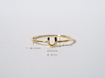 K18 プチ ホースシュー リング