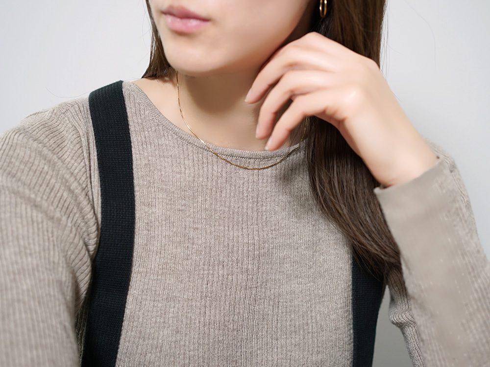 K18 スネーク ネックレスチェーン 0.7mm