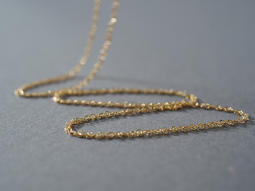 K18 スクリュー ネックレスチェーン 1.6mm