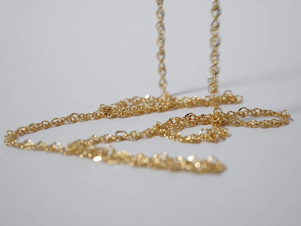 K18 スクリュー ネックレスチェーン 1.6mm