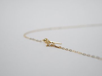 K18 スライドピン プレス カットアズキ ネックレスチェーン 1.1mm