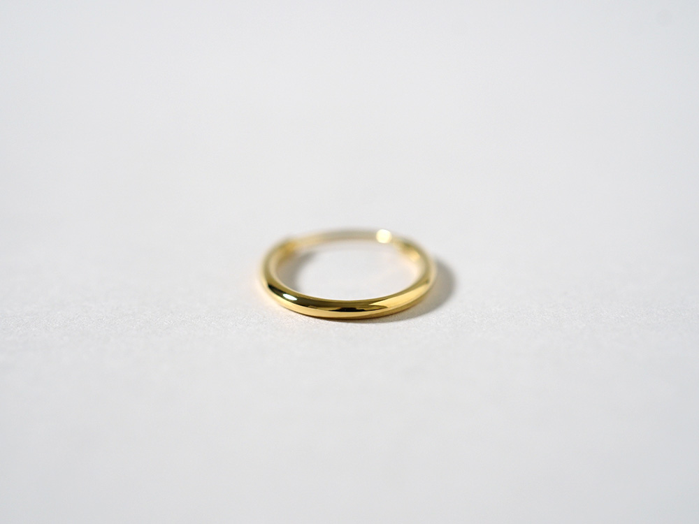 K18 オーバル イージー フープピアス 15mm rpj1479a23の画像