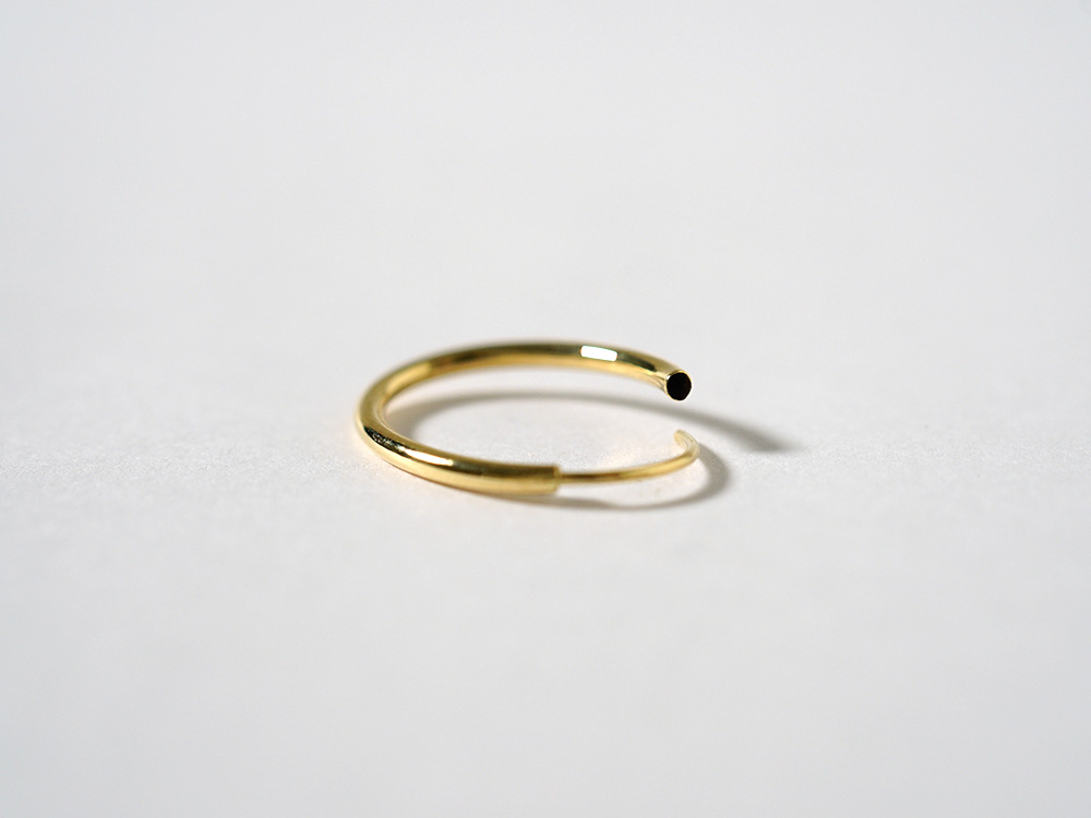 K18 オーバル イージー フープピアス 15mm rpj1479a23の画像