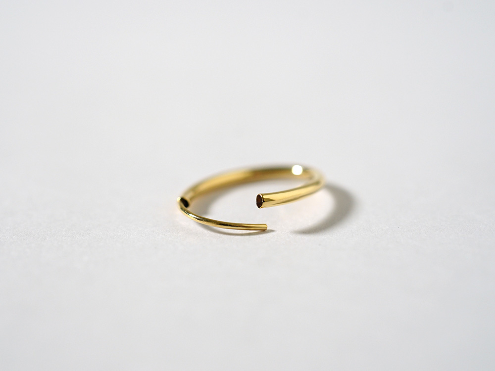 K18 オーバル イージー フープピアス 15mm rpj1479a23の画像