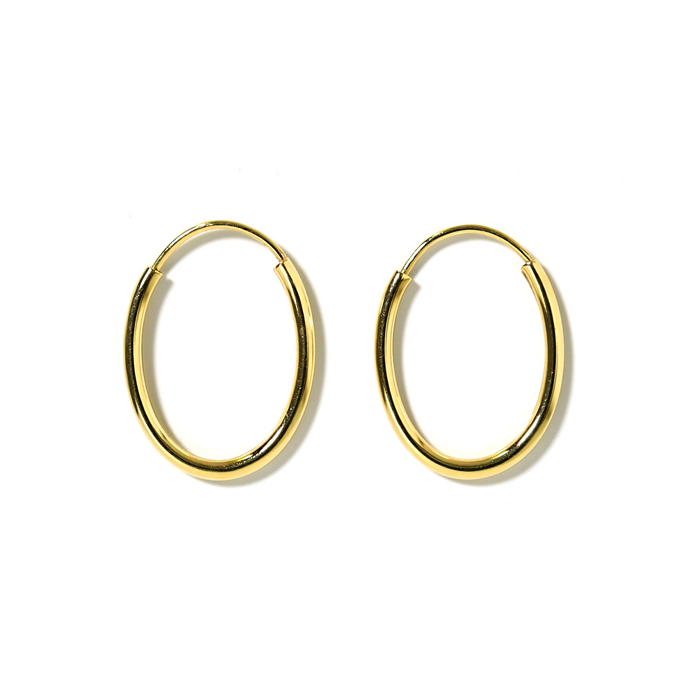 K18 オーバル イージー フープピアス 15mm rpj1479a23の画像