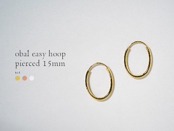 K18 オーバル イージー フープピアス 15mm rpj1479a23の画像