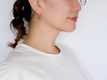 K18 オーバル イージー フープピアス 15mm rpj1479a23の画像