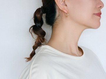 K18 オーバル イージー フープピアス 15mm rpj1479a23の画像