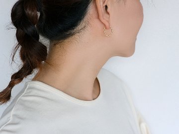 K18 オーバル イージー フープピアス 15mm rpj1479a23の画像