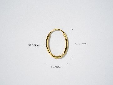 K18 オーバル イージー フープピアス 15mm rpj1479a23の画像