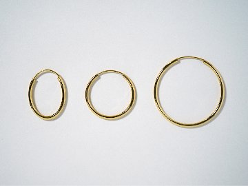 K18 オーバル イージー フープピアス 15mm rpj1479a23の画像