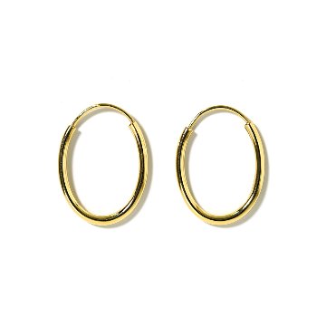 K18 オーバル イージー フープピアス 15mm rpj1479a23の画像