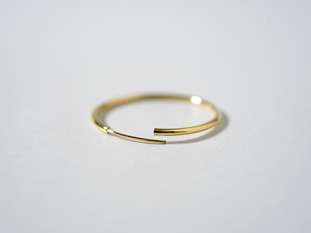 K18 ラウンド イージー フープピアス 27mm rpj3319a23の画像