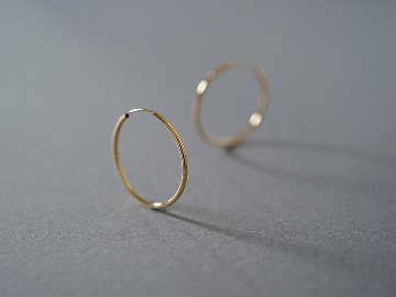 K18 ラウンド イージー フープピアス 27mm rpj3319a23の画像