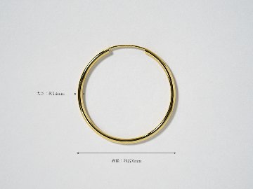 K18 ラウンド イージー フープピアス 27mm rpj3319a23の画像