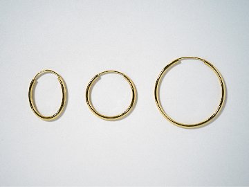 K18 ラウンド イージー フープピアス 27mm rpj3319a23の画像