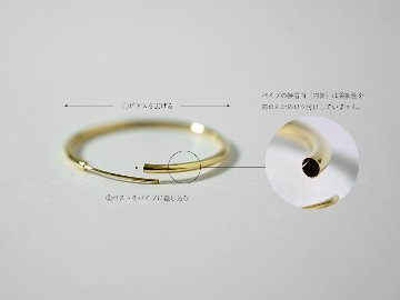 K18 ラウンド イージー フープピアス 27mm rpj3319a23の画像