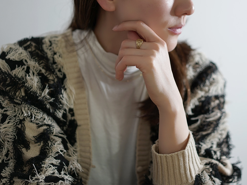 K18 シャドーチェック リング rpj1074t22の画像