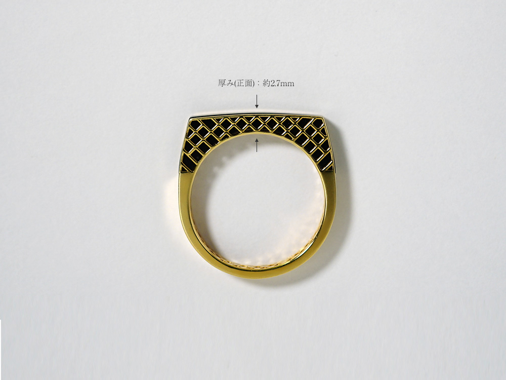 K18 サンド オニキス ストレート リング rpj2357t22の画像