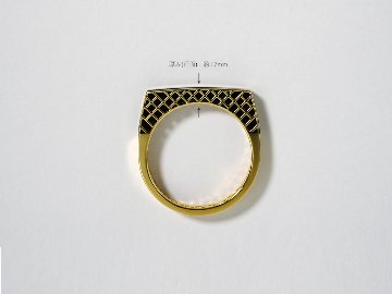 K18 サンド オニキス ストレート リング rpj2357t22の画像