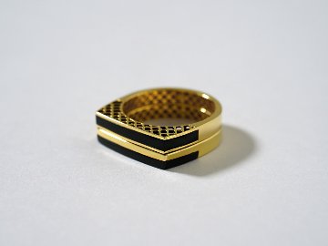 K18 サンド オニキス ストレート リング rpj2357t22の画像