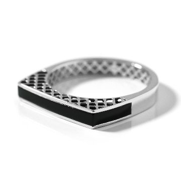 K18 サンド オニキス ストレート リング rpj2357t22の画像