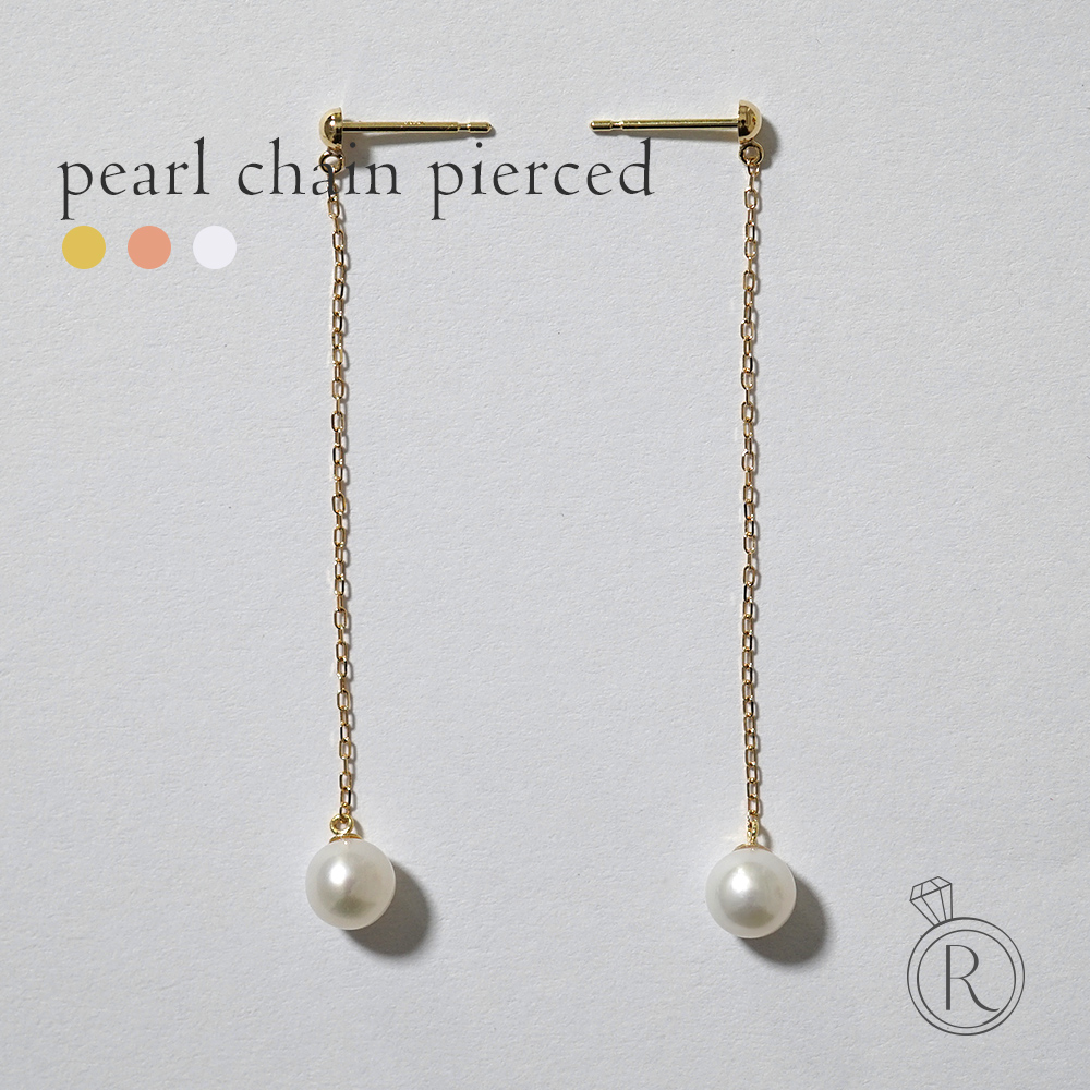 K18 パール チェーンピアス rpaub9023の画像
