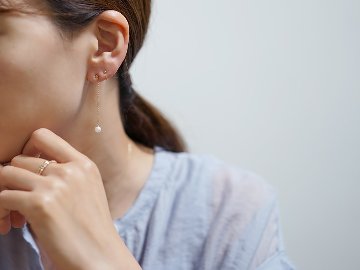 K18 パール チェーンピアス rpaub9023の画像