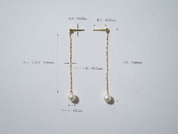 K18 パール チェーンピアス rpaub9023の画像