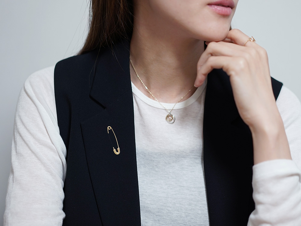 K18 ダイヤカット ピンブローチ rpj0162a21の画像