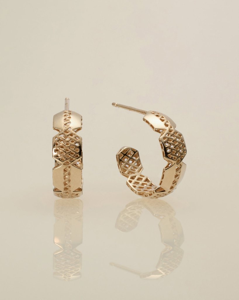 K10 クロスバンブー フープポストピアス vg23e0908tの画像