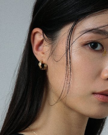 K10 クロスバンブー フープポストピアス vg23e0908tの画像