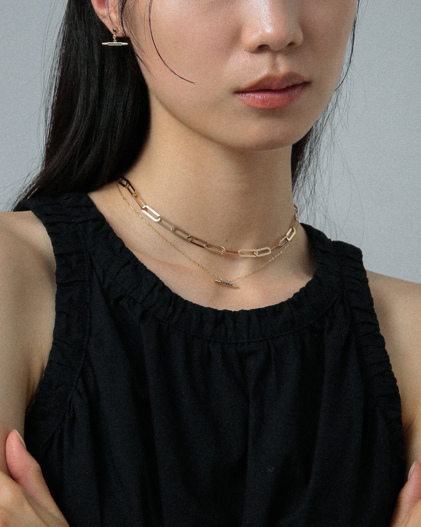 K10 ブラックダイヤ バー ネックレス vz23n1569aの画像