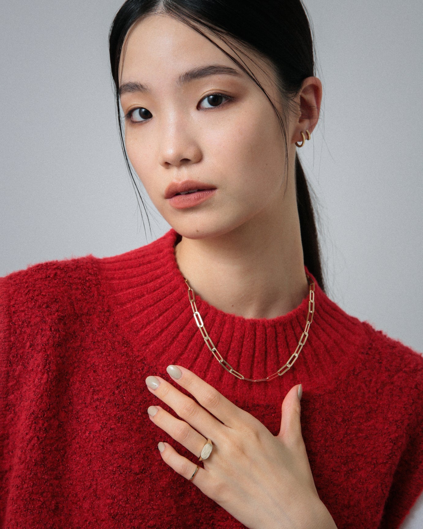 K10 マットオーバル シグネットリング ゴールド vg22r0754bの画像