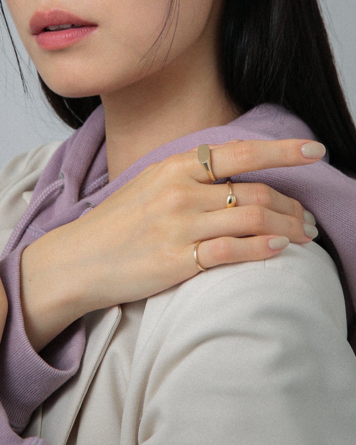 K10 マットオーバル シグネットリング ゴールド vg22r0754bの画像