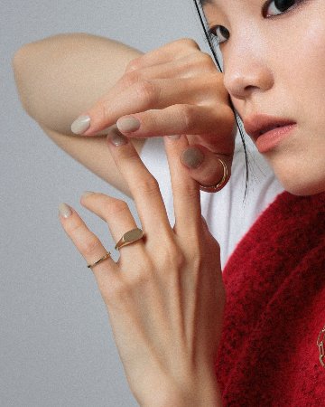 K10 マットオーバル シグネットリング ゴールド vg22r0754bの画像