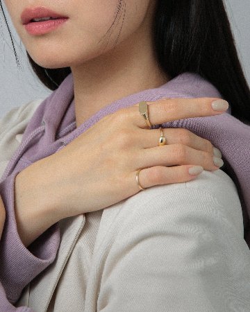 K10 マットオーバル シグネットリング ゴールド vg22r0754bの画像