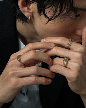 K10 マットオーバル シグネットリング ゴールド vg22r0754bの画像