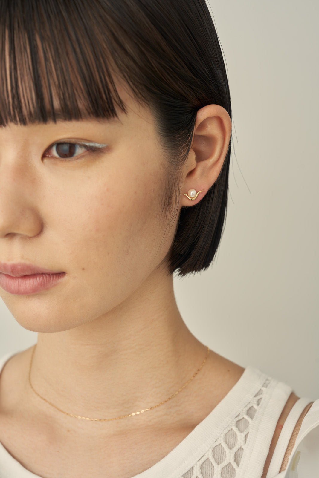 K18 ベイ パール ピアス vg22e4251aの画像