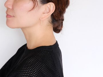 K18 エクレア バックキャッチ チェーンピアス rph43715623の画像