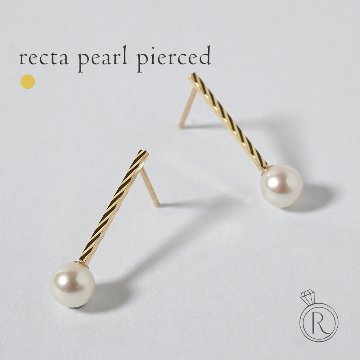 K18 レクタ パール ピアス rph43692123の画像