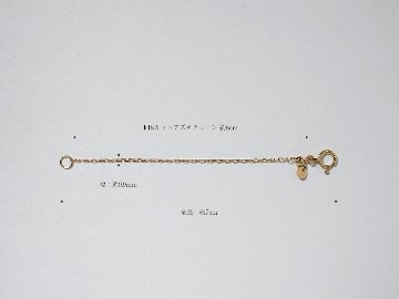 K18 エクステンション スライドアジャスター カットアズキ チェーン 7cm rpw100099の画像