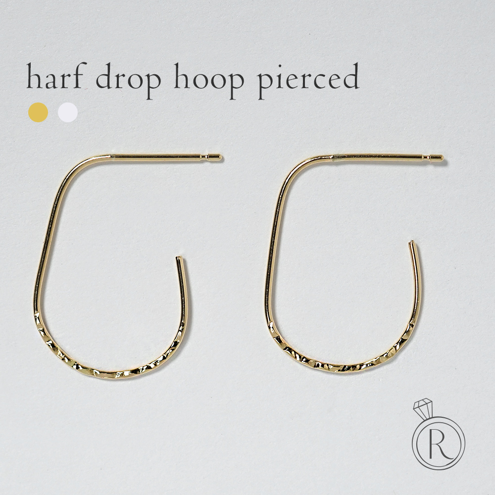 K18 ハーフ ドロップ スタッド ピアス rph43231323の画像