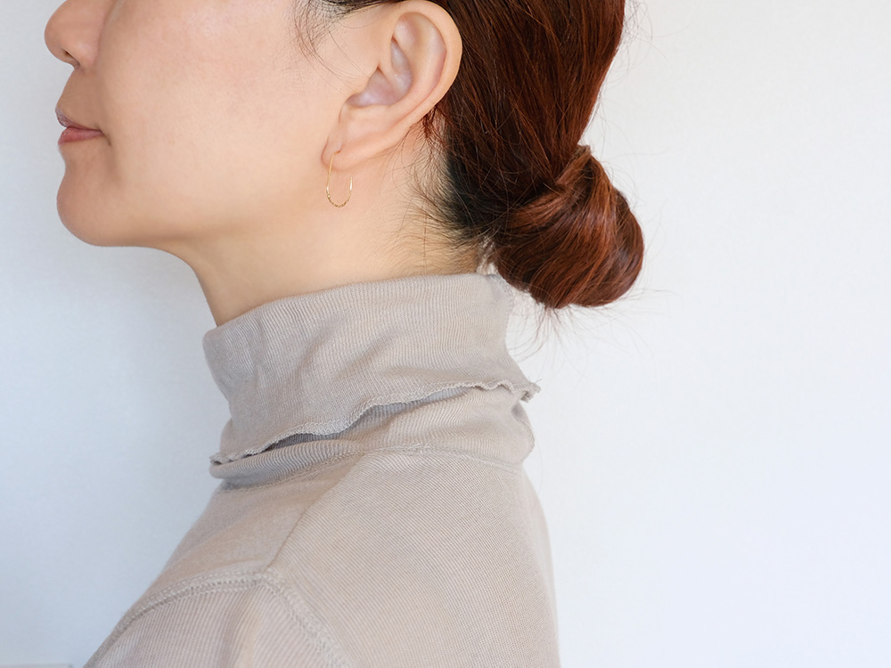 K18 ハーフ ドロップ スタッド ピアス rph43231323の画像